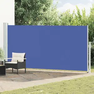 Zwijana markiza boczna na taras, 180x500 cm, niebieska