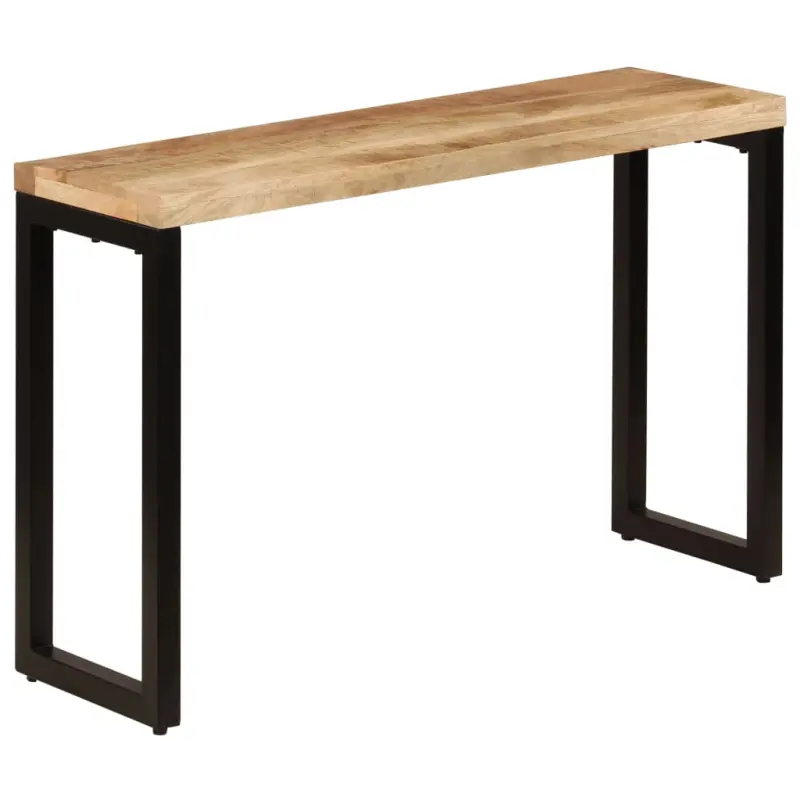 Stolik typu konsola, 120x35x76 cm, lite drewno mango i stal