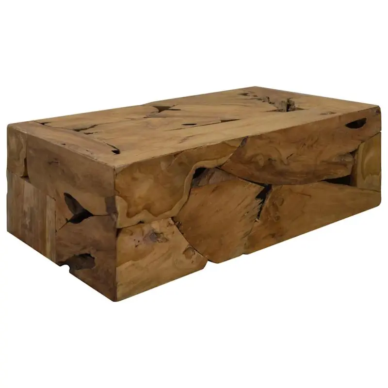 Stolik kawowy z drewna tekowego, 90 x 50 x 30 cm, brązowy