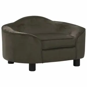 Sofa dla psa, ciemnoszara, 67x47x36 cm, pluszowa