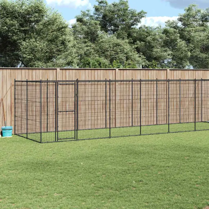 Kojec zewnętrzny dla psa, stalowy, 21,78 m²