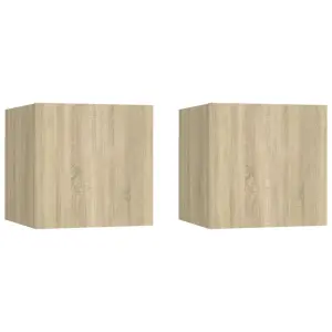 Szafki nocne, 2 szt., dąb sonoma, 30,5x30x30 cm