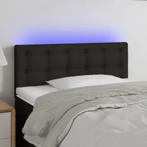 Zagłówek do łóżka z LED, czarny, 80x5x78/88 cm, tkanina