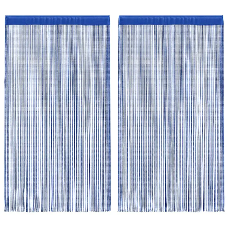 Zasłony sznurkowe, 2 sztuki, 100 x 250 cm, niebieskie