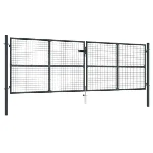Brama ogrodowa z siatki ocynkowanej, stal 400x125 cm, szara