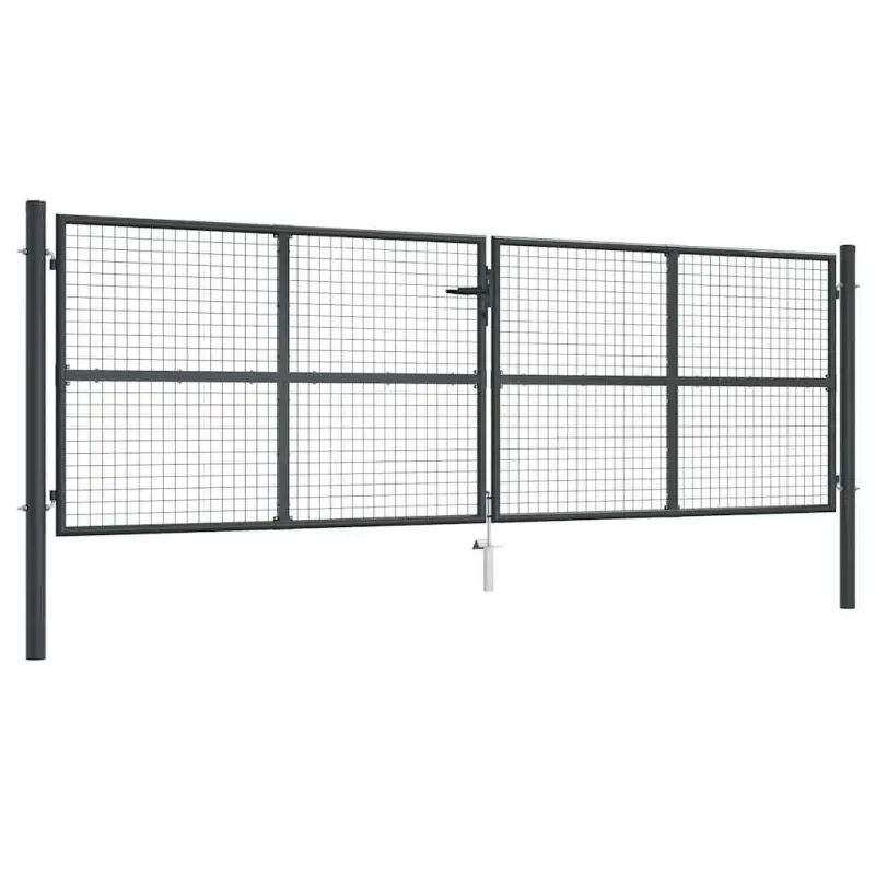 Brama ogrodowa z siatki ocynkowanej, stal 400x125 cm, szara