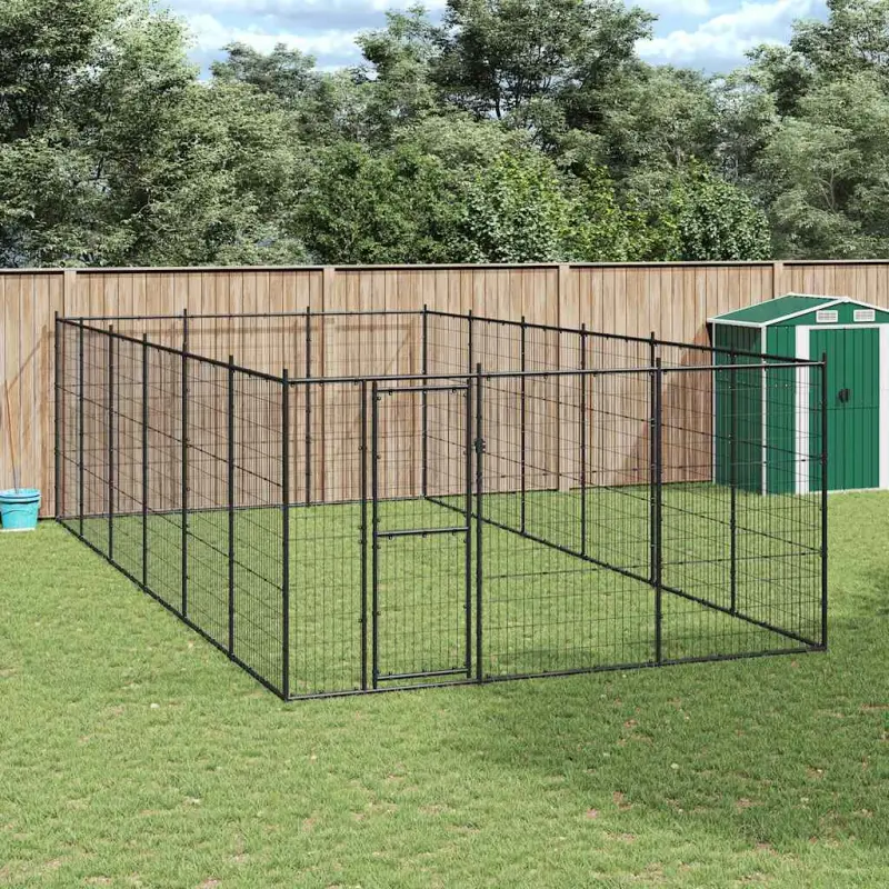Kojec zewnętrzny dla psa, stalowy, 21,78 m²