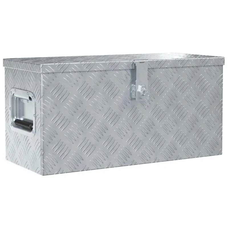 Aluminiowa skrzynia, 61,5 x 26,5 x 30 cm, srebrna