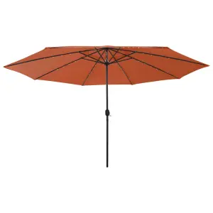 Parasol ogrodowy z LED, 400 cm, terakota