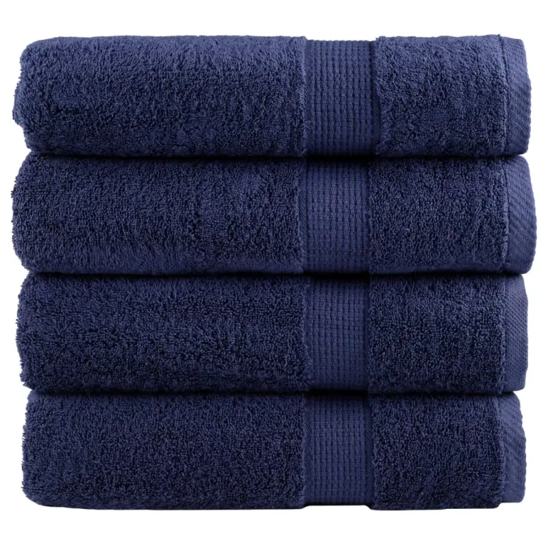 Ręczniki premium, SOLUND, 4 szt., granatowe, 50x100 cm, 600 g/m²