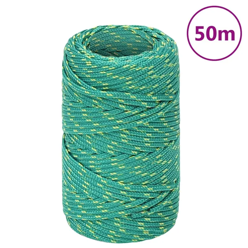 Linka żeglarska, zielona, 2 mm, 50 m, polipropylen