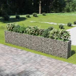 Podwyższona donica gabionowa, galwanizowana stal, 540x50x100 cm