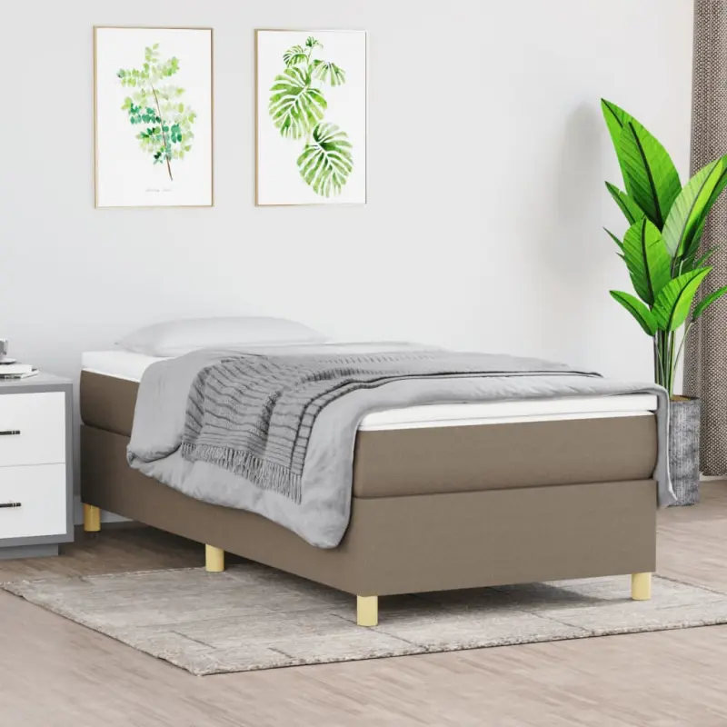 Łóżko kontynentalne Taupe 80x200 cm Tkanina
