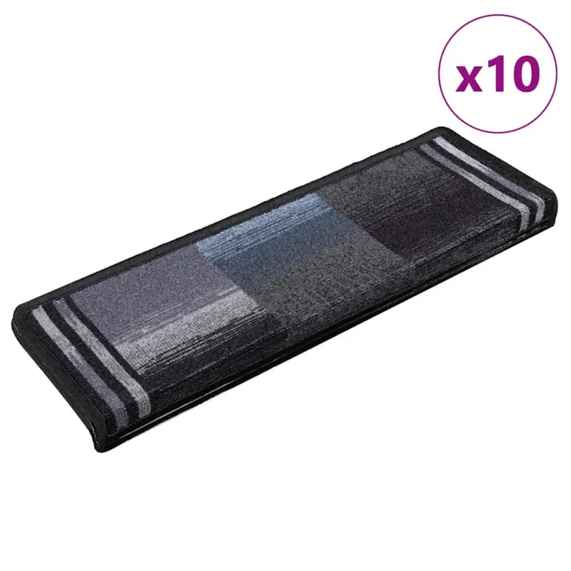 Samoprzylepne nakładki na schody 10 szt. 65x21x4cm czarno-szare