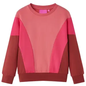 Bluza dziecięca w bloki kolorów, róż i henna, 128