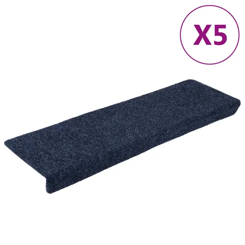 Maty na schody samoprzylepne 5 szt. 65x21x4 cm Antracytowe prostokątne krawędzie