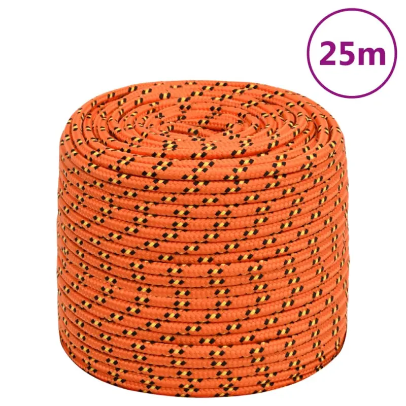 Linka żeglarska, pomarańczowa, 8 mm, 25 m, polipropylen