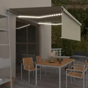 Automatyczna markiza z zasłoną, LED i czujnikiem wiatru, 4x3 m