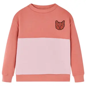 Bluza dziecięca z blokami kolorów, różowa, 116