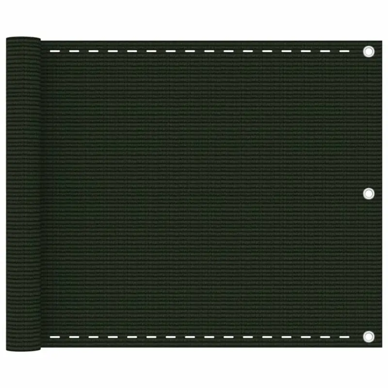 Parawan balkonowy, ciemnozielony, 75x500 cm, HDPE