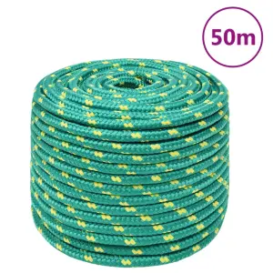 Linka żeglarska, zielona, 14 mm, 50 m, polipropylen