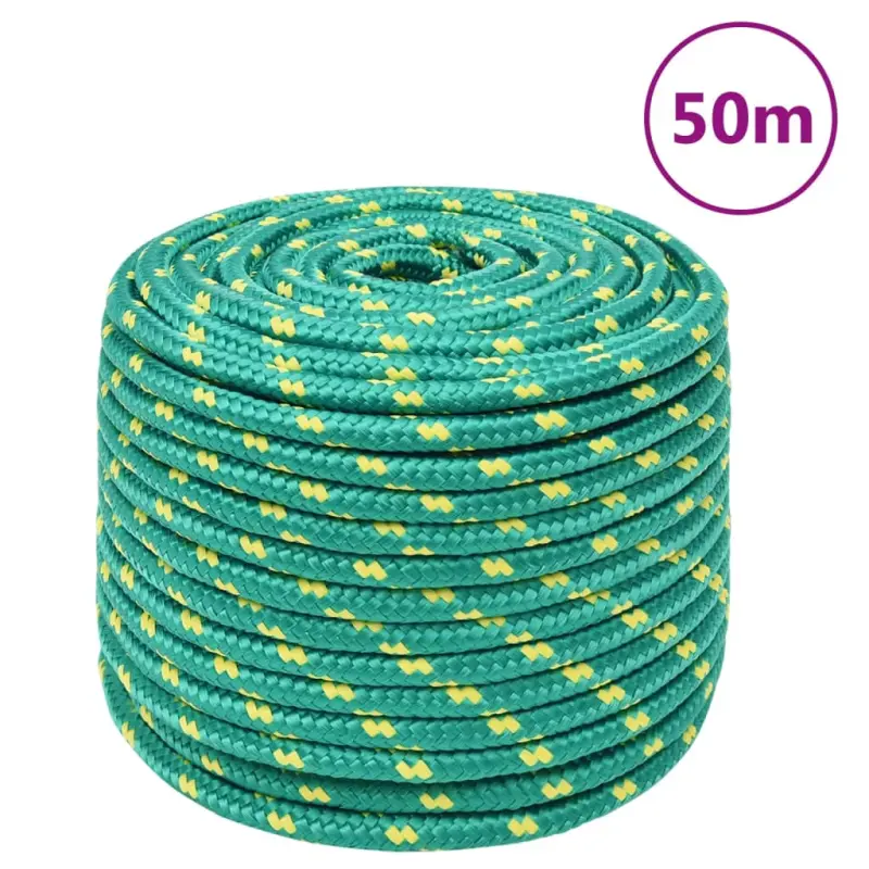 Linka żeglarska, zielona, 14 mm, 50 m, polipropylen