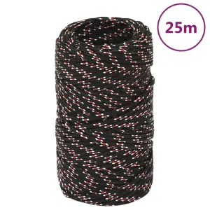 Linka żeglarska, czarna, 2 mm, 25 m, polipropylen