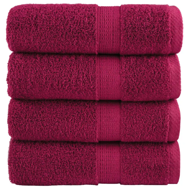 Ręczniki toaletowe Premium, SOLUND 4 szt. Bordeaux 30x30cm 600 g/m²
