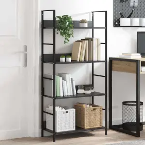 Regał z 4 półkami, czarny, 60x27,6x124,5 cm