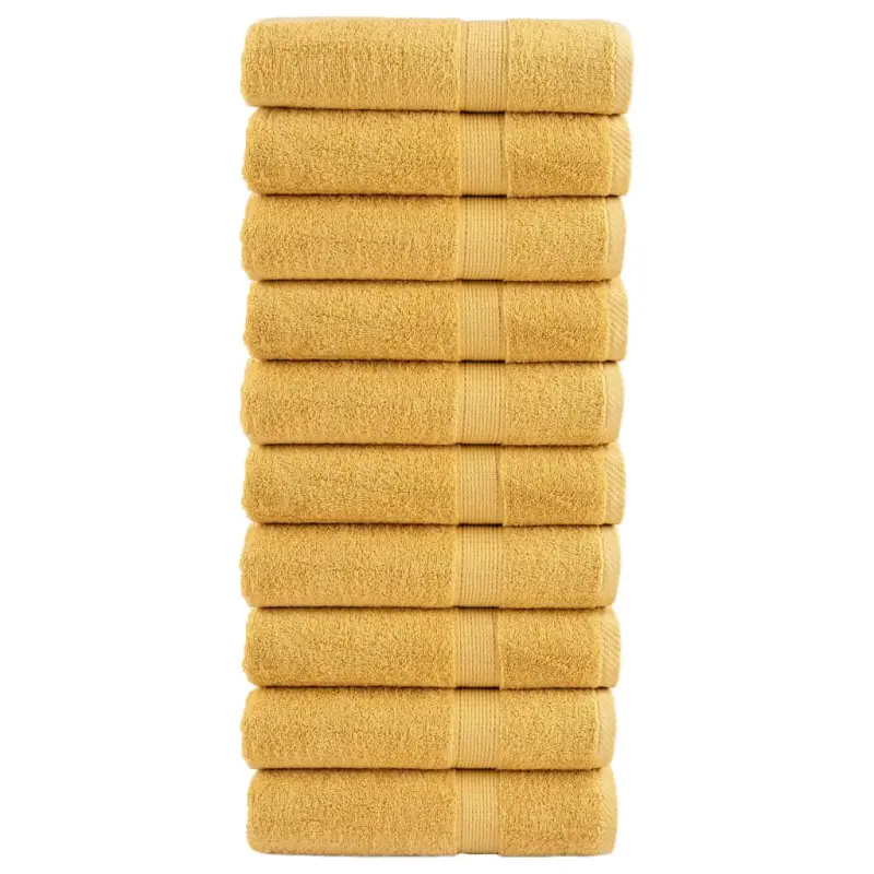 Ręczniki premium, SOLUND, 10 szt., złote, 70x140 cm, 600 g/m²