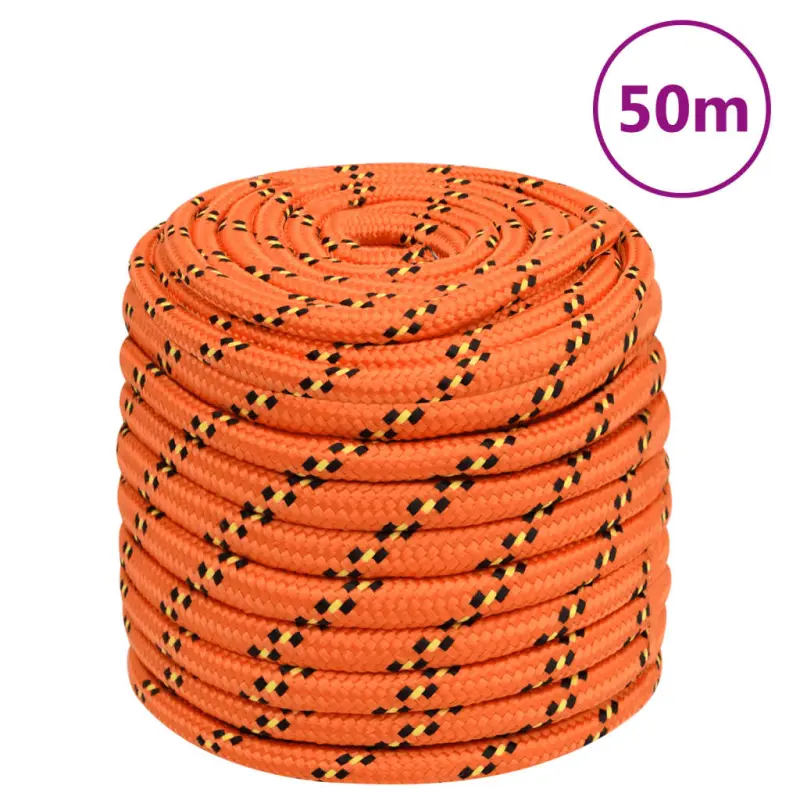 Linka żeglarska, pomarańczowa, 18 mm, 50 m, polipropylen