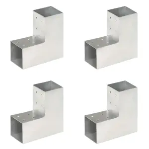 Łączniki w kształcie L, 4 szt., galwanizowany metal, 81x81 mm