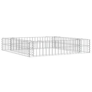 Podwyższona donica gabionowa, galwanizowana stal, 100x100x20 cm