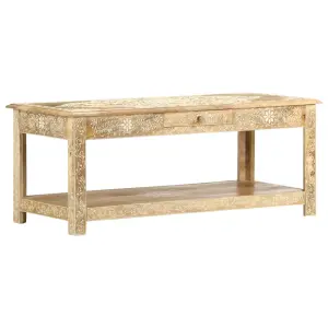 Stolik kawowy 110x50x45 cm, lite drewno mango, ręcznie malowane