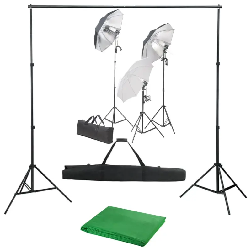 Fotograficzny zestaw studyjny z lampami i tłem