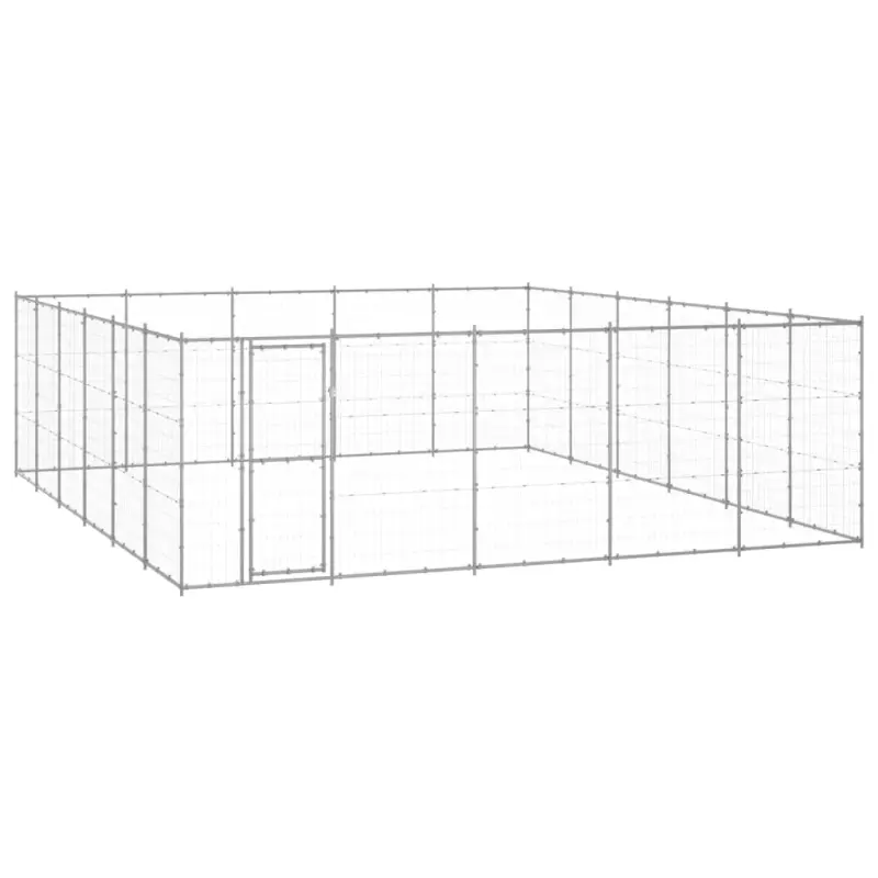 Kojec zewnętrzny dla psa, stal galwanizowana, 36,3 m²