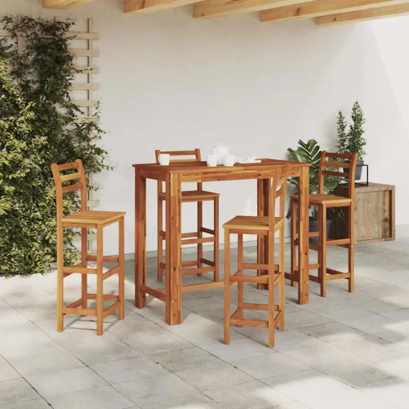 Stolik barowy z litego drewna akacjowego, 120 x 60 x 105 cm