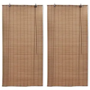 Bambusowe rolety, 2 szt., 120 x 220 cm, brązowe