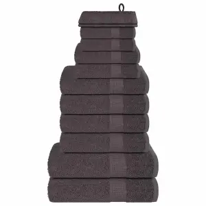 12-cz. zestaw ręczników, FROGN, antracyt, 360 g/m²
