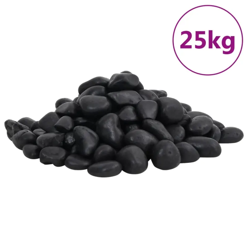 Polerowane kamyki, 25 kg, czarne, 2-5 cm