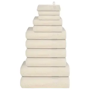 12-cz. zestaw ręczników, FROGN, kremowy, 360 g/m²