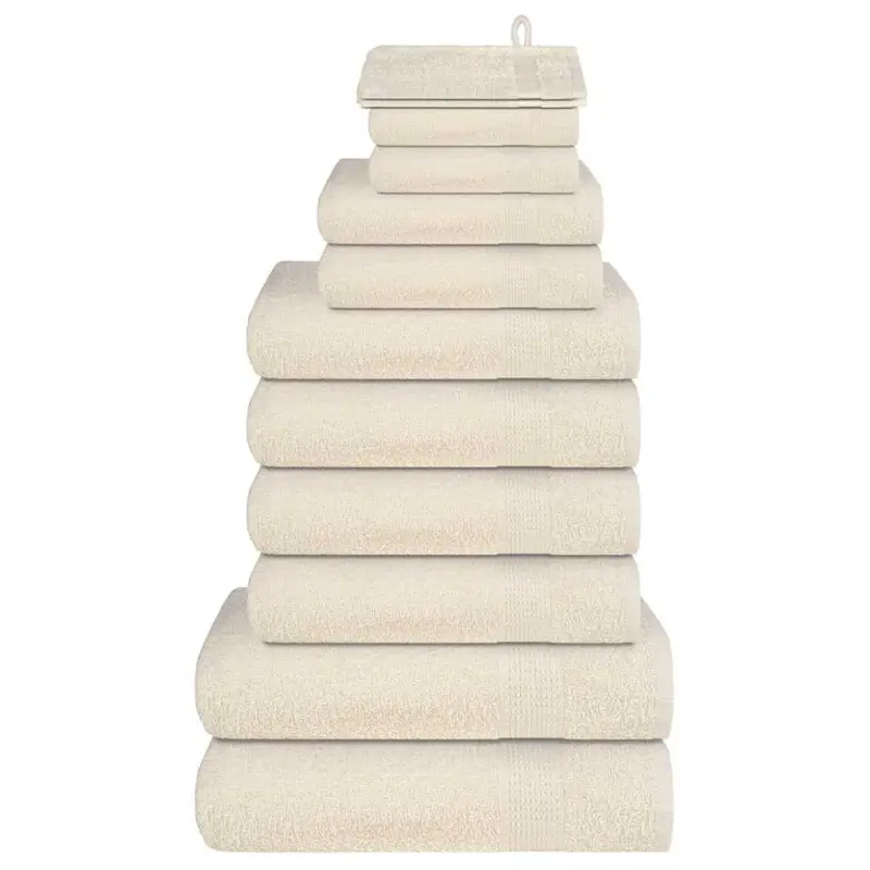 12-cz. zestaw ręczników, FROGN, kremowy, 360 g/m²