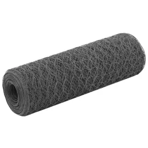 Ogrodzenie z siatki, stal i PVC, 25x0,5 m, szare