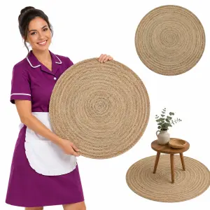 Dywan pleciony z juty, 90 cm, okrągły