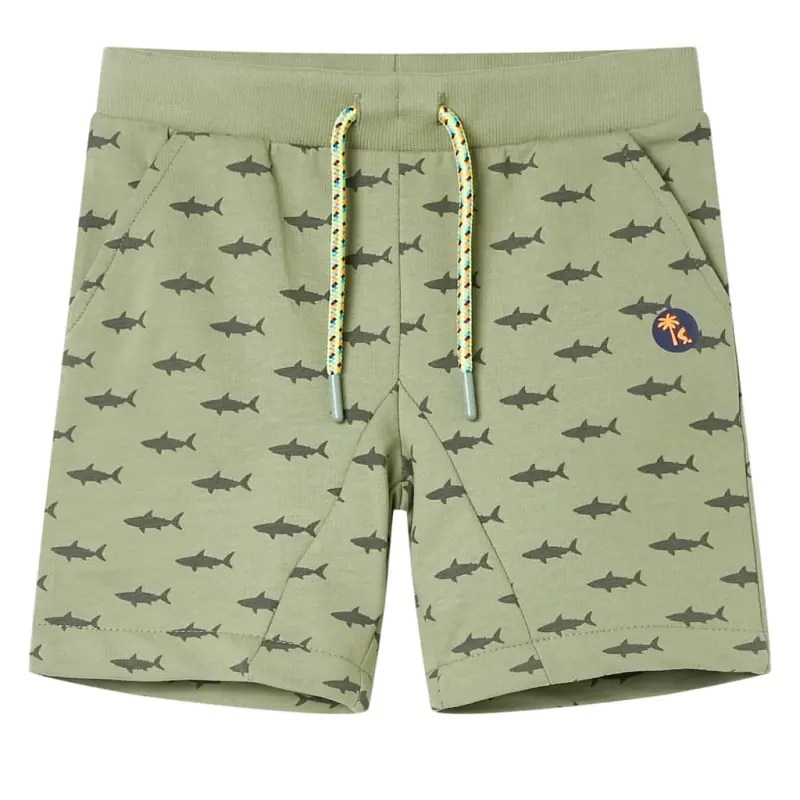 Szorty dziecięce ze sznurkiem, jasne khaki, 128