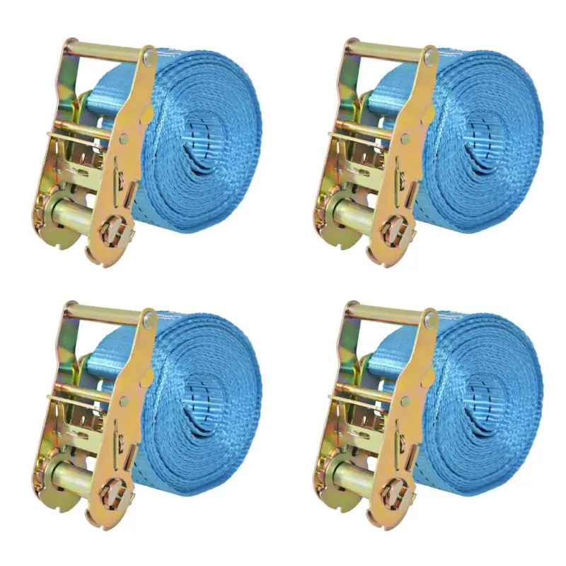 Taśmy mocujące z napinaczami, 4 szt., 2 T, 6m x 38mm, niebieski