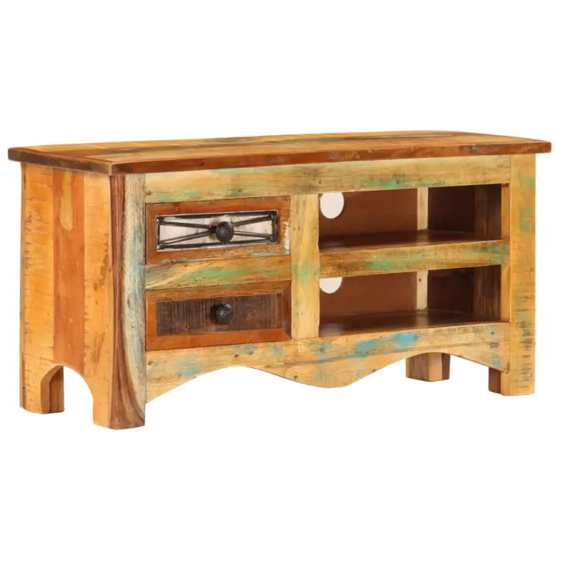 Szafka pod TV, 80x30x40 cm, lite drewno z odzysku