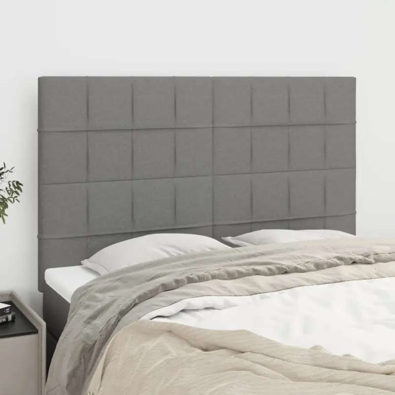 Zagłówek ciemnoszary 144x5x118/128 cm materiał