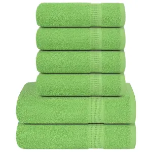 6-cz. zestaw ręczników, FROGN, zielone jabłko, 360 g/m²