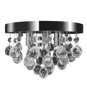 Wisząca lampa sufitowa z kryształkami, chromowa